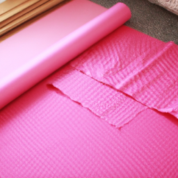 3. In meinem Nähstudio: Der⁢ rosa IKEA-Stoff wartet darauf, verwandelt zu werden!