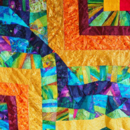 3. Ein Kaleidoskop-Quilt: Farbenfroher Stoffzauber zum Selbermachen