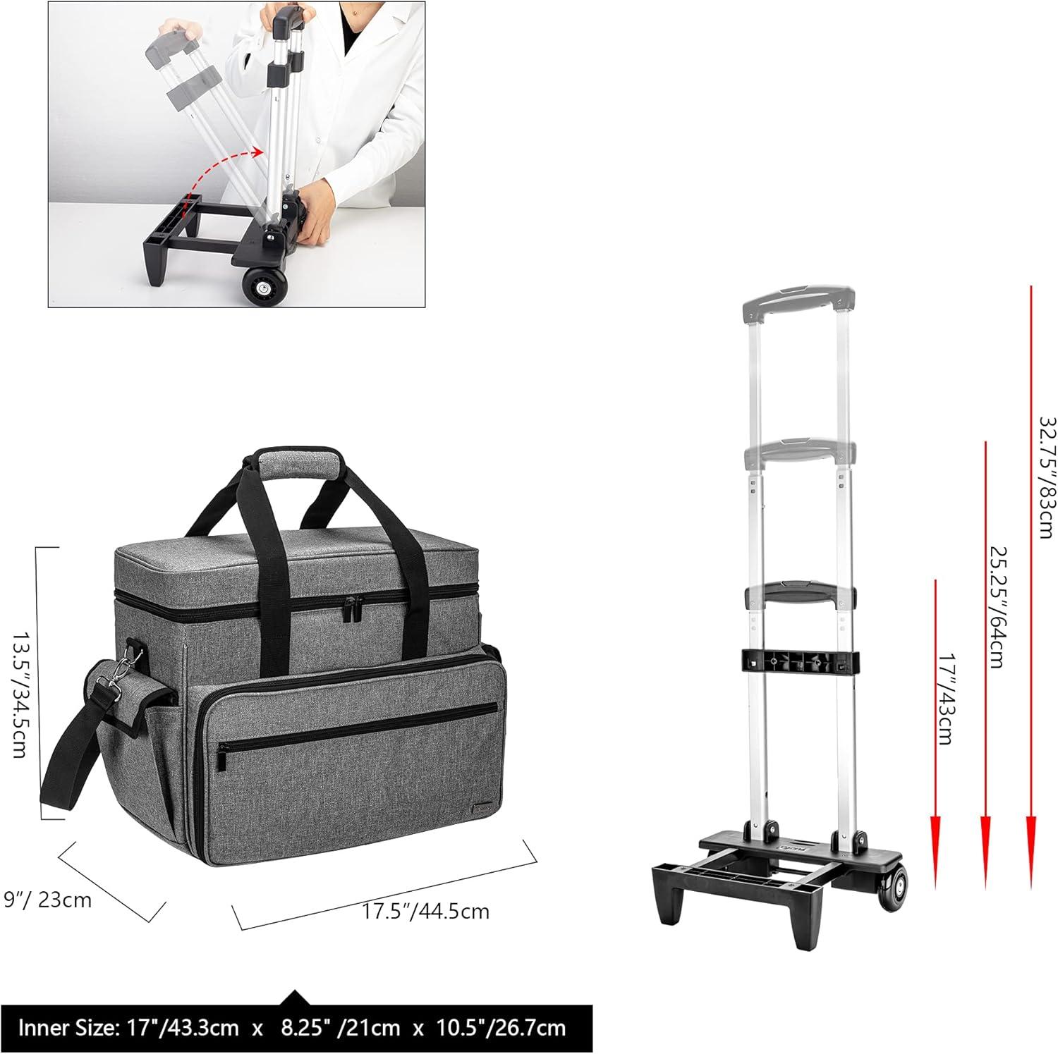 Teamoy Nähmaschinentasche Trolley: Rollkoffer für Nähmaschine Zubehör