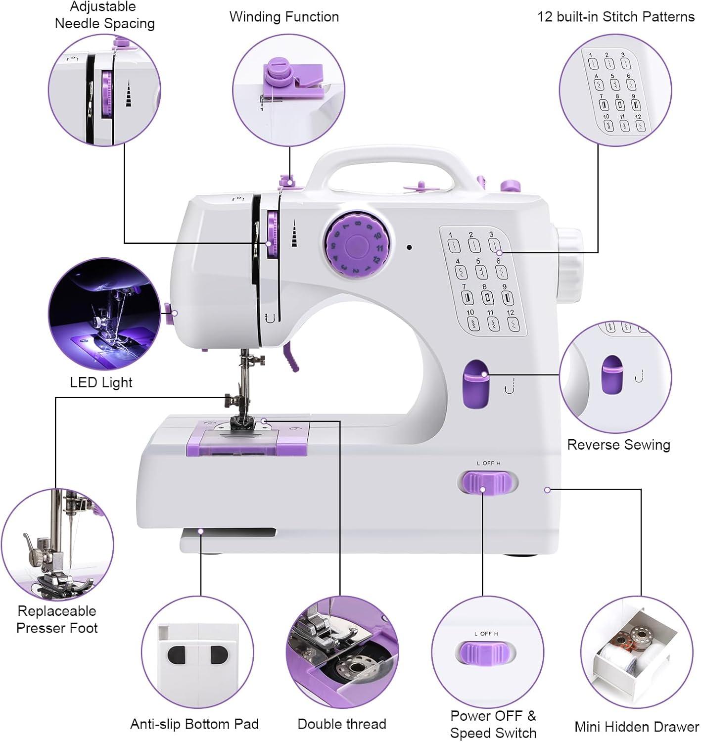 Anfänger Nähmaschine mit 12 Stichen: Praktisch und tragbar für DIY